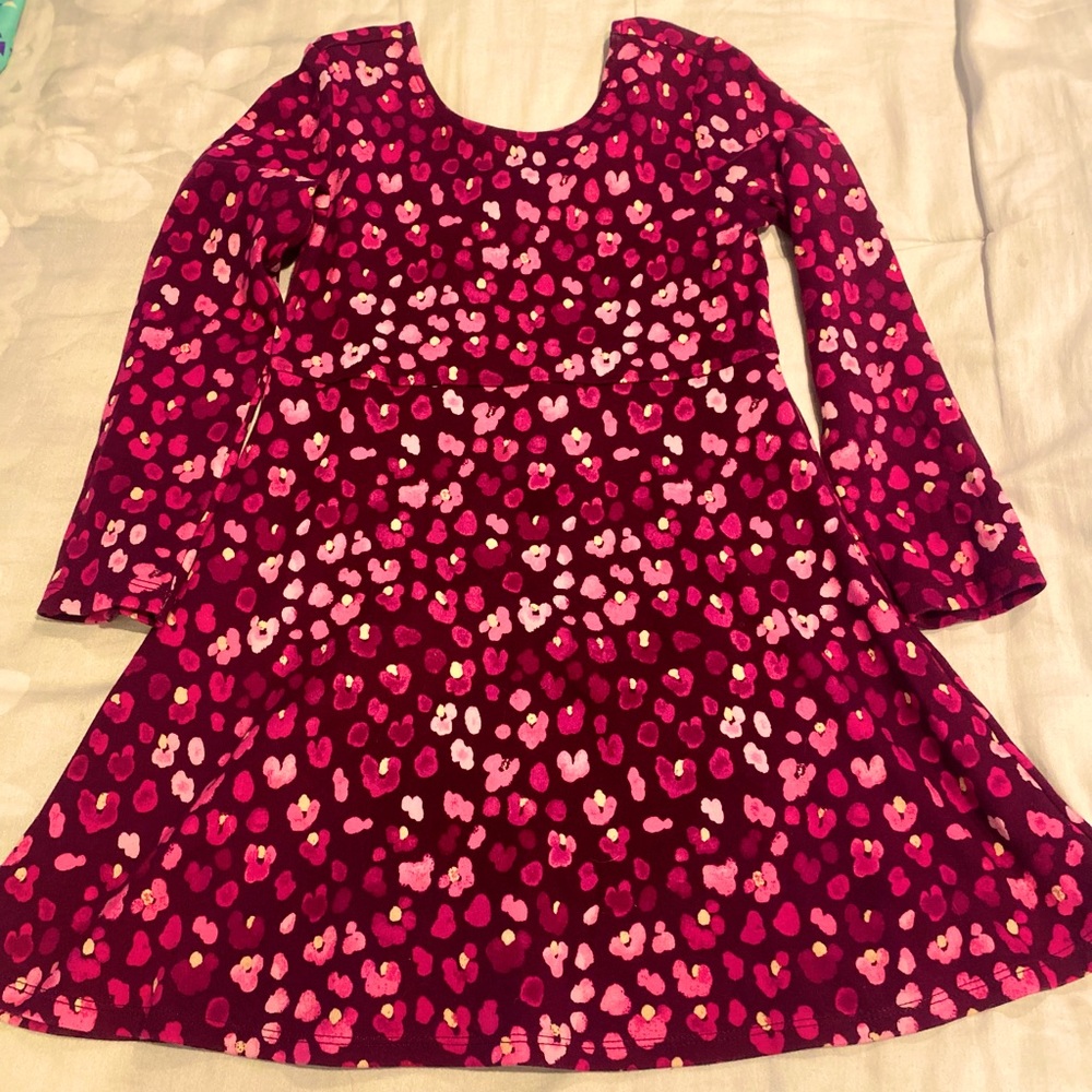 Girls pink/maroon floral Gymboree casual dress, Size 6